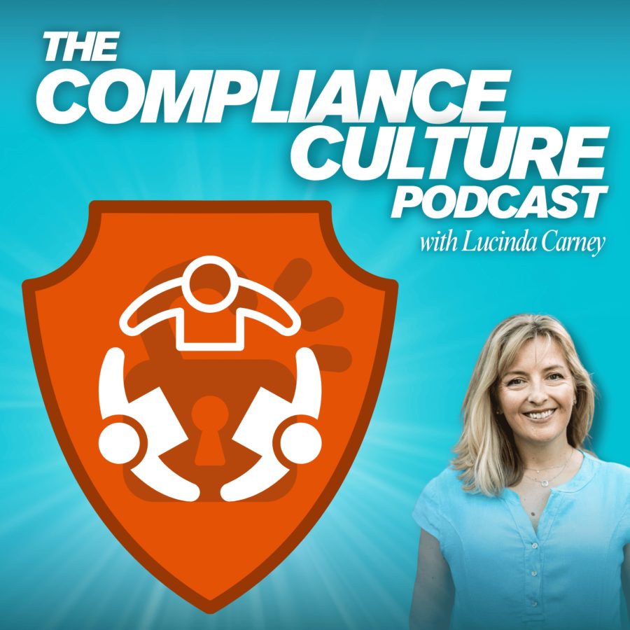 Compliance Culture Podcast thumbnail with Lucinda Carney